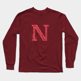 Letter N Red Pink Long Sleeve T-Shirt